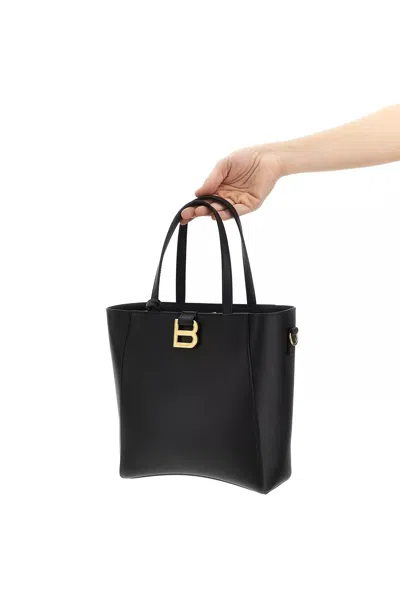 Balenciaga Black Hourglass Tote In Black