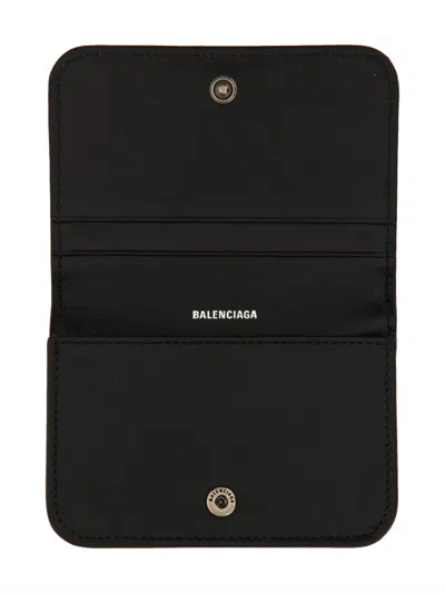 Balenciaga Monaco Card Case With Logo In Black