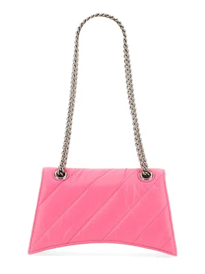Balenciaga Small Crush Quilted Chain Shoulder Bag In Pink