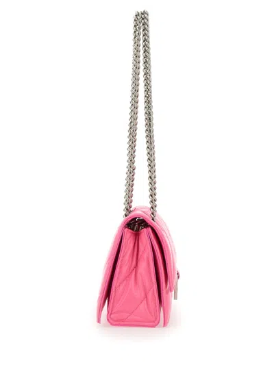 Balenciaga Small Crush Quilted Chain Shoulder Bag In Pink