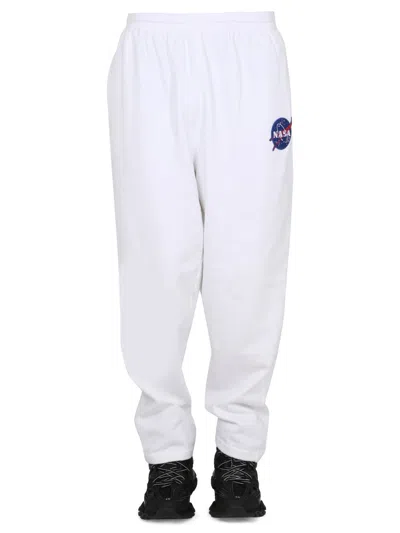 Balenciaga Women Pantalone Jogger Con Patch In White