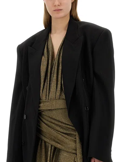 Balenciaga V-neck Dress In Gold