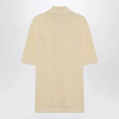 Bottega Veneta Men Yellow Polo Shirt In Light Linen In Yellow
