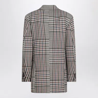 Bottega Veneta Women Double-breasted Checkered Jacket In Structured Cotton In Black