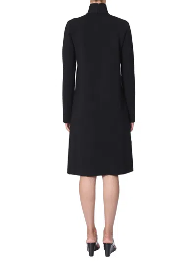 Bottega Veneta Wool-blend Turtleneck Midi Dress In Black