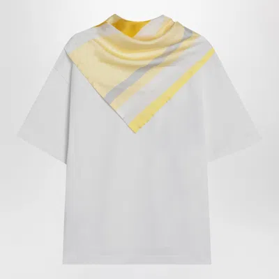 Bottega Veneta Women White T-shirt With Silk Scarf In White