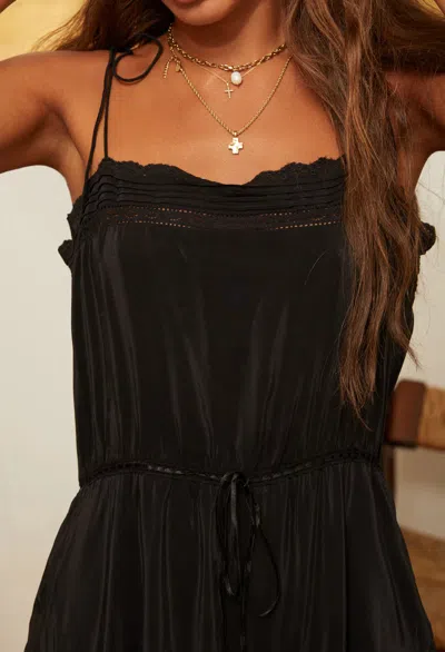 Ciao Lucia Petra Sleeveless Lace-trim Midi Dress