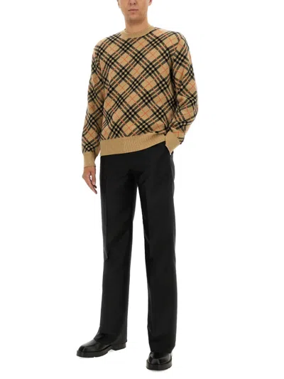 Burberry Cashmere Crewneck Sweater In Cream