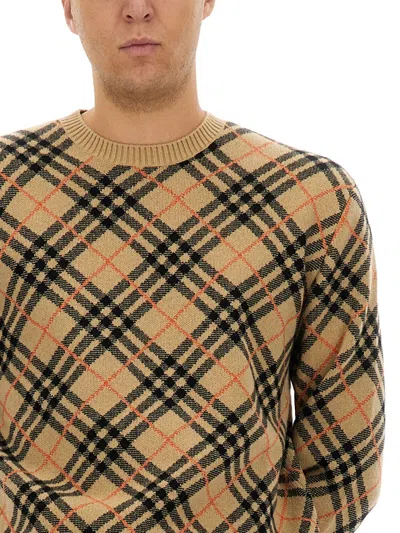 Burberry Cashmere Crewneck Sweater In Cream