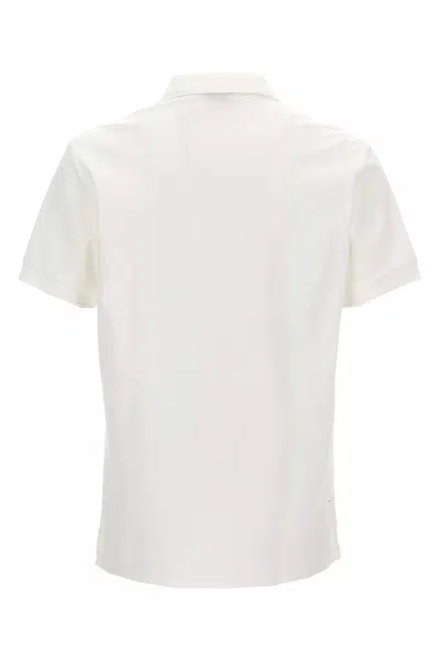 Burberry Men Logo Embroidery Polo Shirt In White