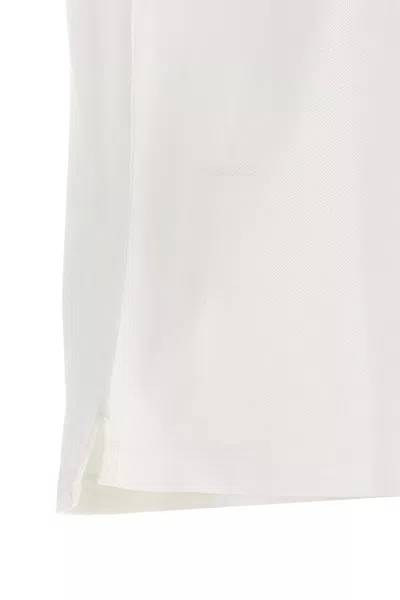 Burberry Men Logo Embroidery Polo Shirt In White