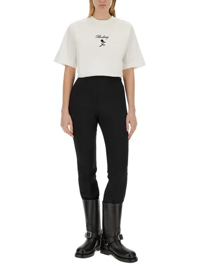 Burberry Crew Neck Floral Motif Short Sleeves T-shirt In White