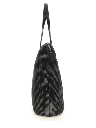 Dries Van Noten Men Printed Cotton Denim Tote Bag In Black