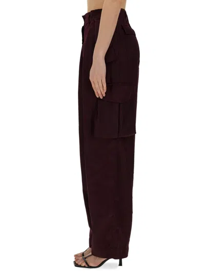 Dries Van Noten Plum Nylon Polkar Cargo Pant In Multicolor
