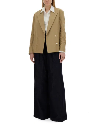 Dries Van Noten Cotton Jacket Double Breasted Design Long Sleeves In Cream