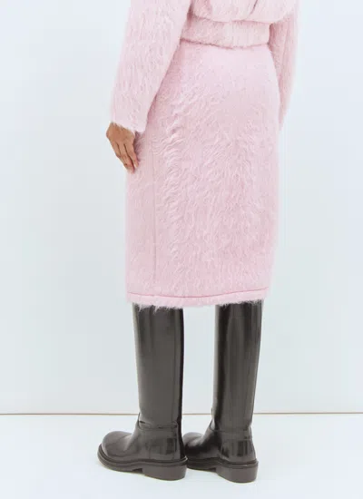 Dries Van Noten Fluffy Midi Skirt In Pink