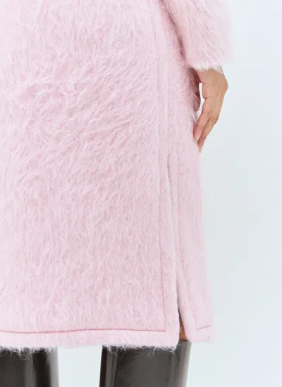Dries Van Noten Fluffy Midi Skirt In Pink