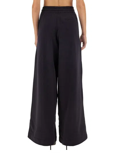 Dries Van Noten Hadium Tape Side-stripe Pleated Wide-leg Pull-on Sweatpants In Blue