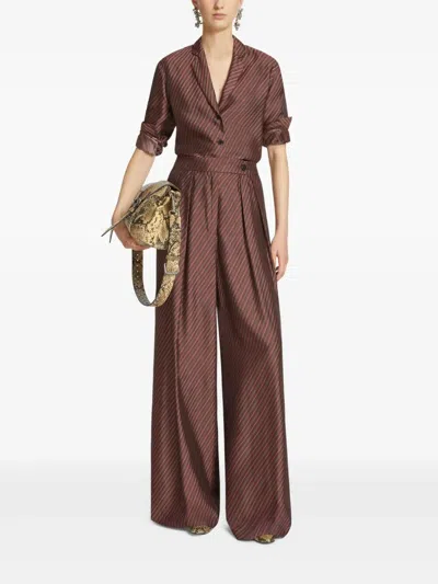 Dries Van Noten Pamplona Wide Leg Trousers In Red
