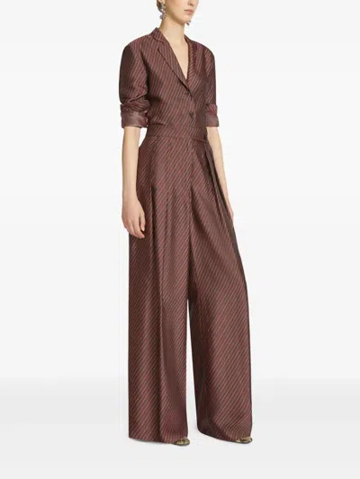 Dries Van Noten Pamplona Wide Leg Trousers In Red