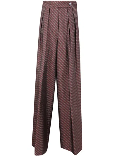 Dries Van Noten Pamplona Wide Leg Trousers In Red