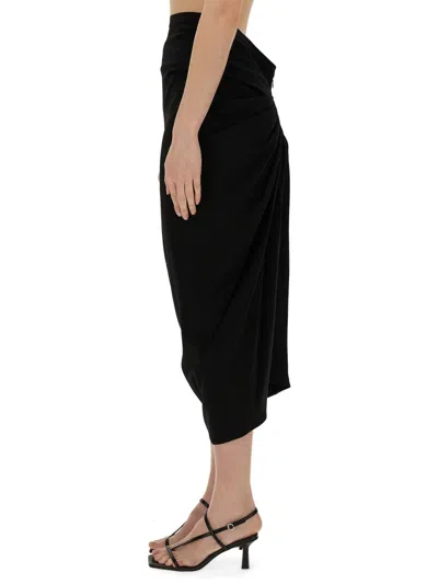 Dries Van Noten Skirt With Drape In Black