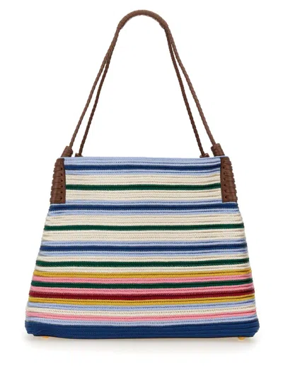 Etro 'libra' Multicolor Shoulder Bag With Maxi Logo On The Front In Multicolor