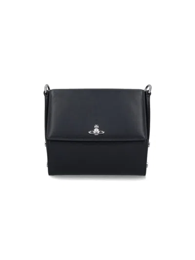 Vivienne Westwood Logo Shoulder Bag In Black