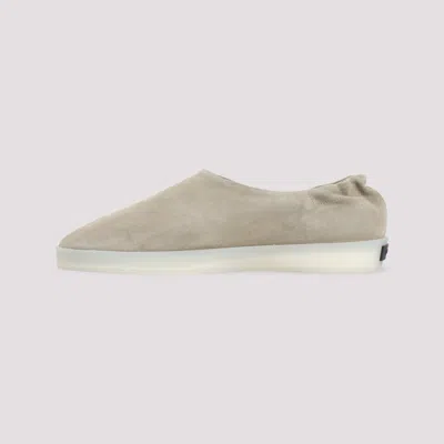 Fear Of God Beige Mules With Logo Patch On The Back And Elasticized Heel In Suede Man In Multicolor