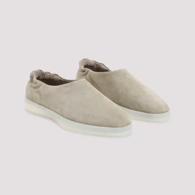Fear Of God Beige Mules With Logo Patch On The Back And Elasticized Heel In Suede Man In Multicolor