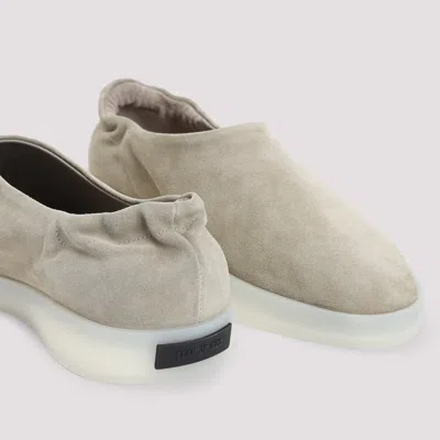 Fear Of God Beige Mules With Logo Patch On The Back And Elasticized Heel In Suede Man In Multicolor