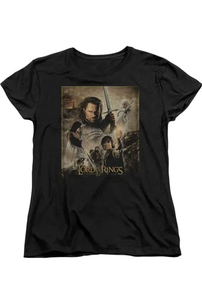 Gildan Lord Of The Rings Return Of The King Poster Short Sleeve Womens T-shirt In Black
