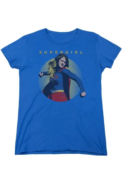 Gildan Supergirl Classic Hero Short Sleeve Womens Tee / T-shirt In Blue