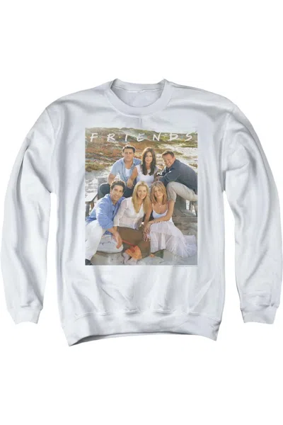 Gildan Friends Lifes A Beach Adult Crewneck Sweatshirt In White