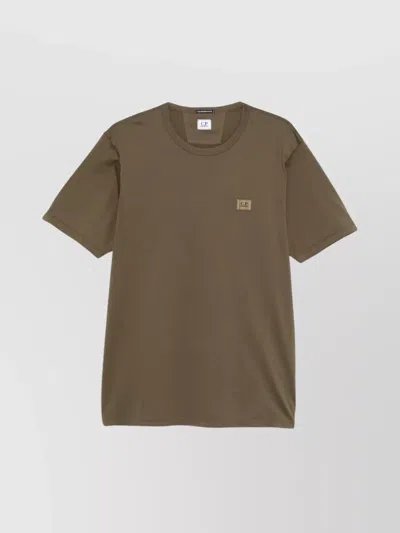 C.p. Company Crew Neck Patch Cotton T-shirt In Brown
