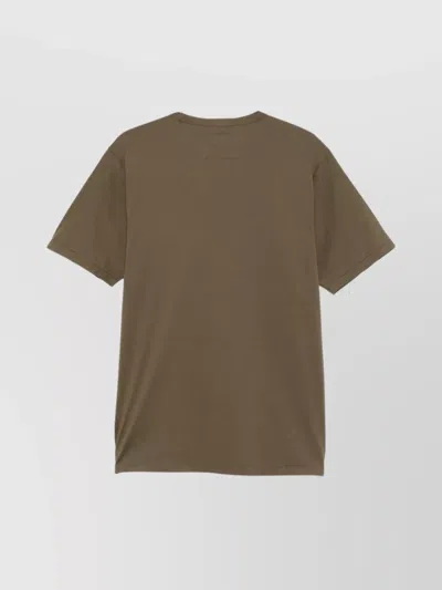 C.p. Company Crew Neck Patch Cotton T-shirt In Brown