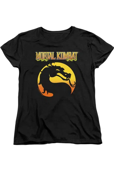 Gildan Mortal Kombat Klassic Logo Short Sleeve Women´s Tee / T-shirt In Black