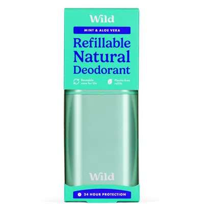 Wild Men's Mint And Aloe Vera Deodorant In Aqua Case 40g