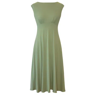 Alie Street London Luna Boat Neck Sleeveless Midi Dress In Green