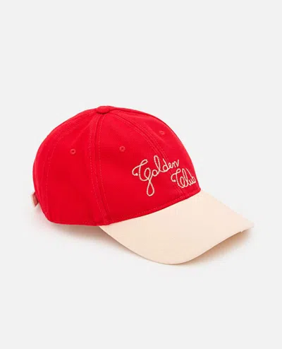 Golden Goose Round Visor Baseball Cap In Red