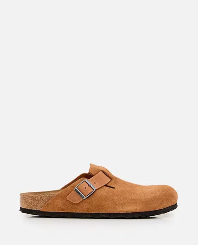 Birkenstock Mink Suede Leather Boston Mule In Multi