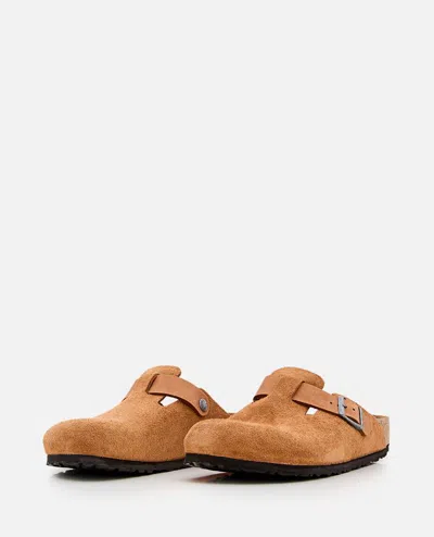Birkenstock Mink Suede Leather Boston Mule In Multi