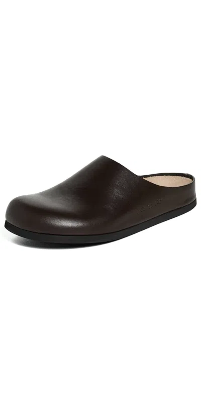 Common Projects Leather Clogs Brown In Brown