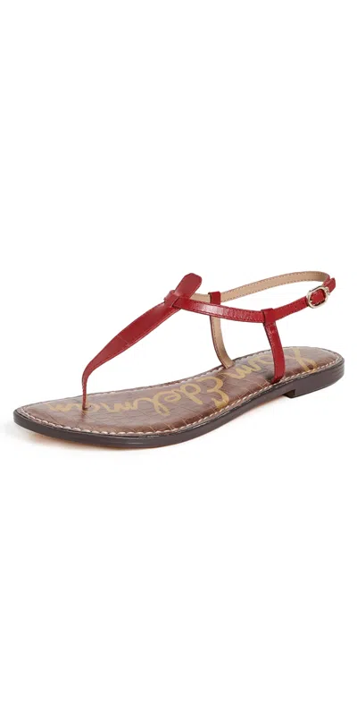 Sam Edelman Gigi Womens T-strap Sandals In Summer Red