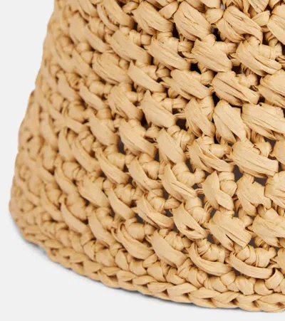 Loro Piana Jasmine Raffia Bucket Hat In Cream