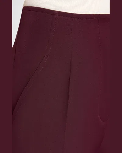 Santorelli Della Staight Leg Pants With Slanted Pockets In Fluid Techno Crepe In Cherry Cola