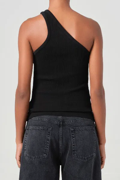 Agolde Brita One Shoulder Tank In Black