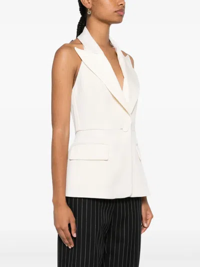 Max Mara Suit Style Virgin Wool Top In White