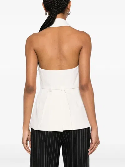 Max Mara Suit Style Virgin Wool Top In White