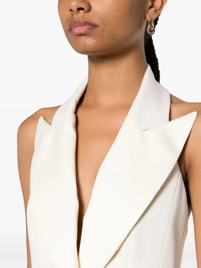 Max Mara Suit Style Virgin Wool Top In White